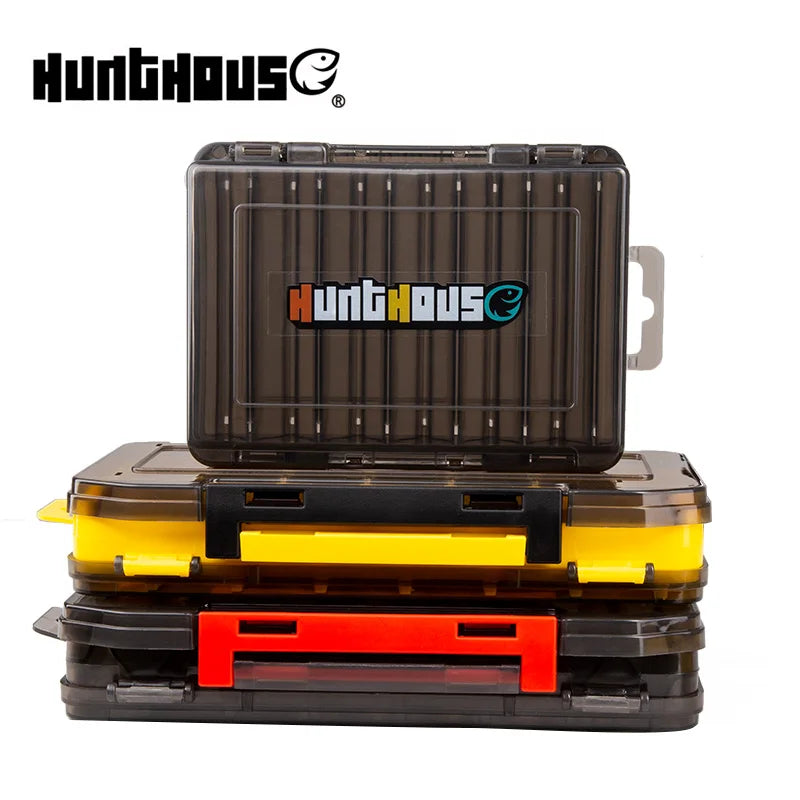 Hunthouse Fishing Accessories Fishing Box Compartments Lure Hook Boxes Storage Double Sided High Strength Fishing Tackle