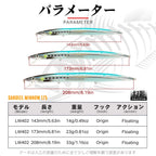 Hunthouse Floating Minnow Fishing Lure 143mm/14g 173mm/23g 208mm/33g Long Casting Seawater Hard Bait For Trout Seabass Tackle