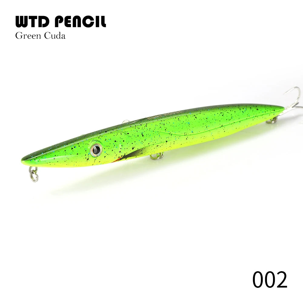 Hunthouse Don Belone Pencil Fishing Lure Walk The Dog Topwater Hard Bait 195mm 44g Long Cast Stickbait Leerfish Bluefish
