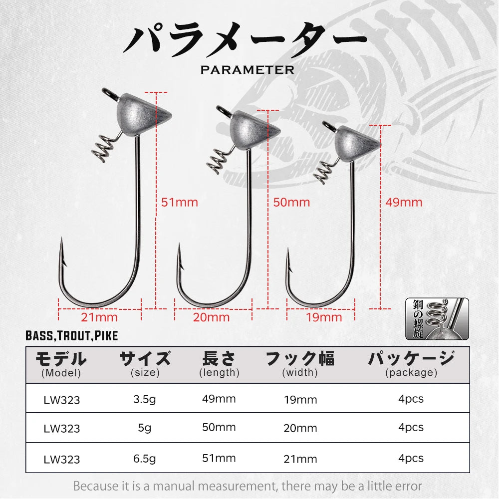 Hunthouse 3.5g 5g 6.5g Shaky Flat Hook Triangle Jig Head Weighted Twistlock Swimbait Hook Tackle Accessories For Soft Lure LW323