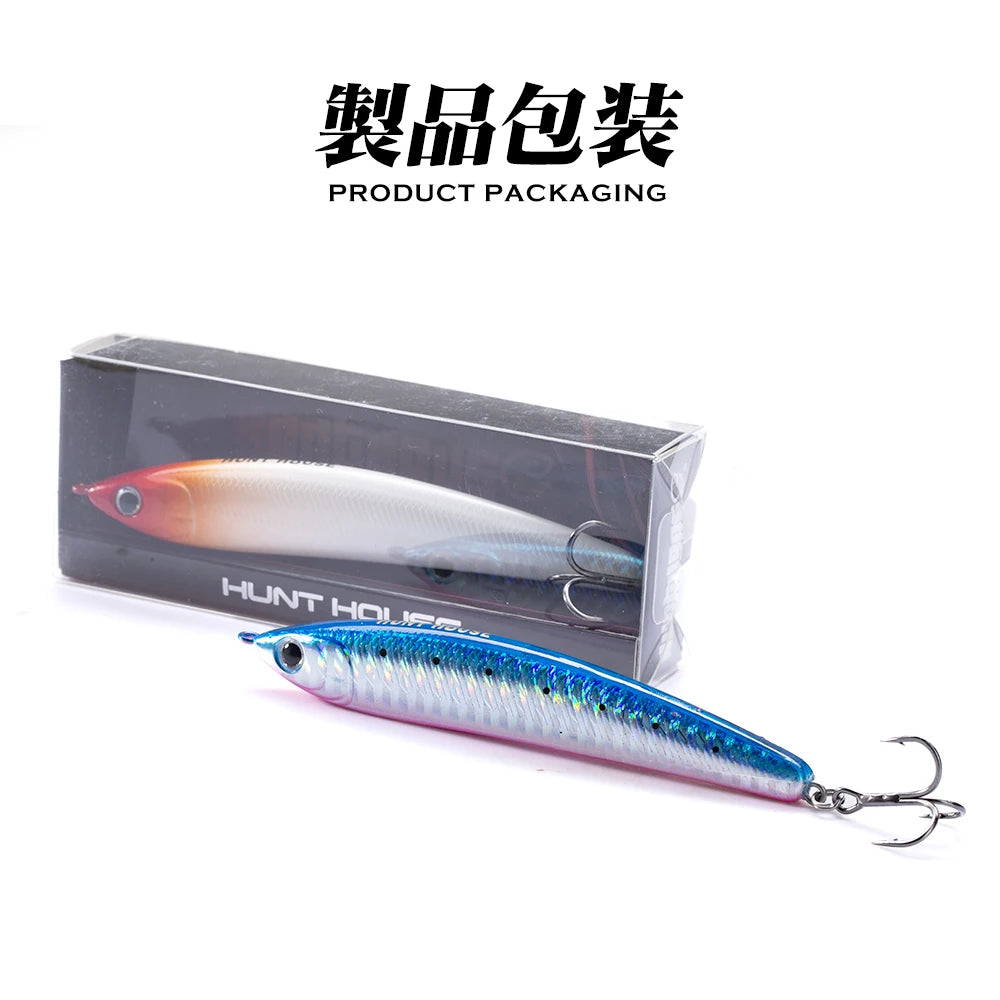 Hunthouse Sinking Pencil Fishing Lures 100mm 33g Sinking Stickbait Long Casting Jigging Artificial for Bass Trout Pesca Tackle