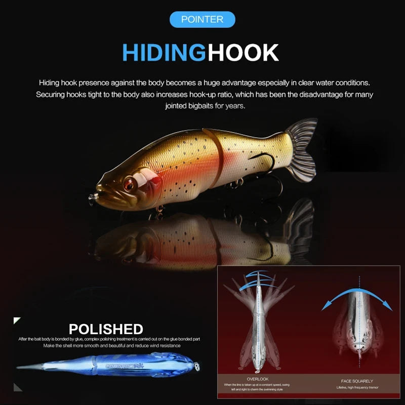 TSUYOKI Swimbait Fishing Lure 135mm 28g Slow Sinking Joint Bait Wobbler Artificial Hard Bait Bass Pike Sea Fishing Bigmouth Bass
