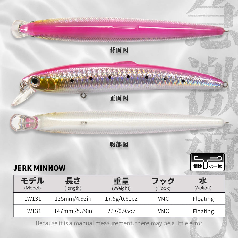 Hunthouse Saruna Minnow 90&125&147mm Floating Lure Wobbler Bait Jerkabit Lure For Fishing Seabass Minnow Bait