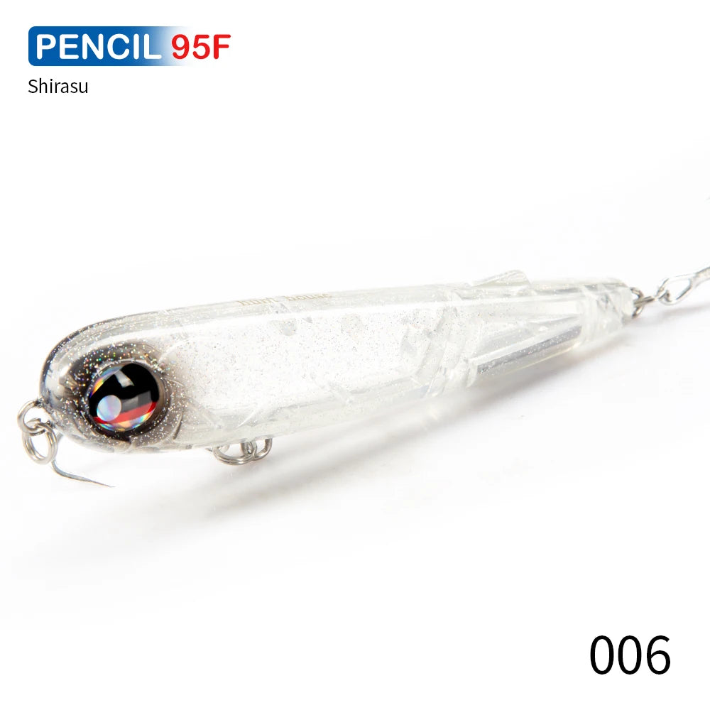 Hunthouse Floating Pencil Fishing Lure 95mm 18g Topwater Surface Wobbler Hard Bait For Seabass Saltwater Perch Tackle