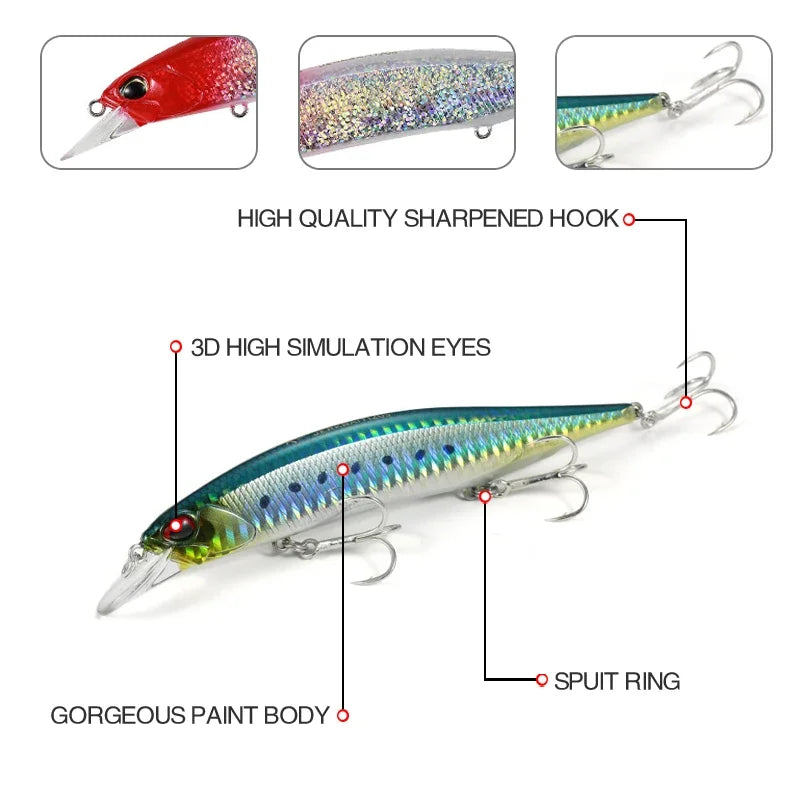 TSUYOKI Suspending Minnow 120mm 18g Artificial Fishing Lure for Largemouth Bass Pike Duo Realis Jerkbait 120SP Pesca Accessories
