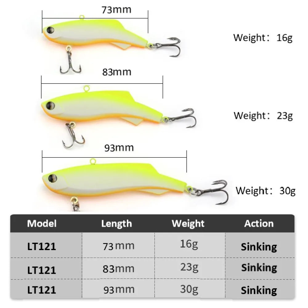 TSUYOKI Dozo 93S Silicone Rattlin Vib Ice Fishing Lure,16g/23g/30g Sinking Baguette Bait, Madness Shiriten Vibe 93 SL Vibra 73