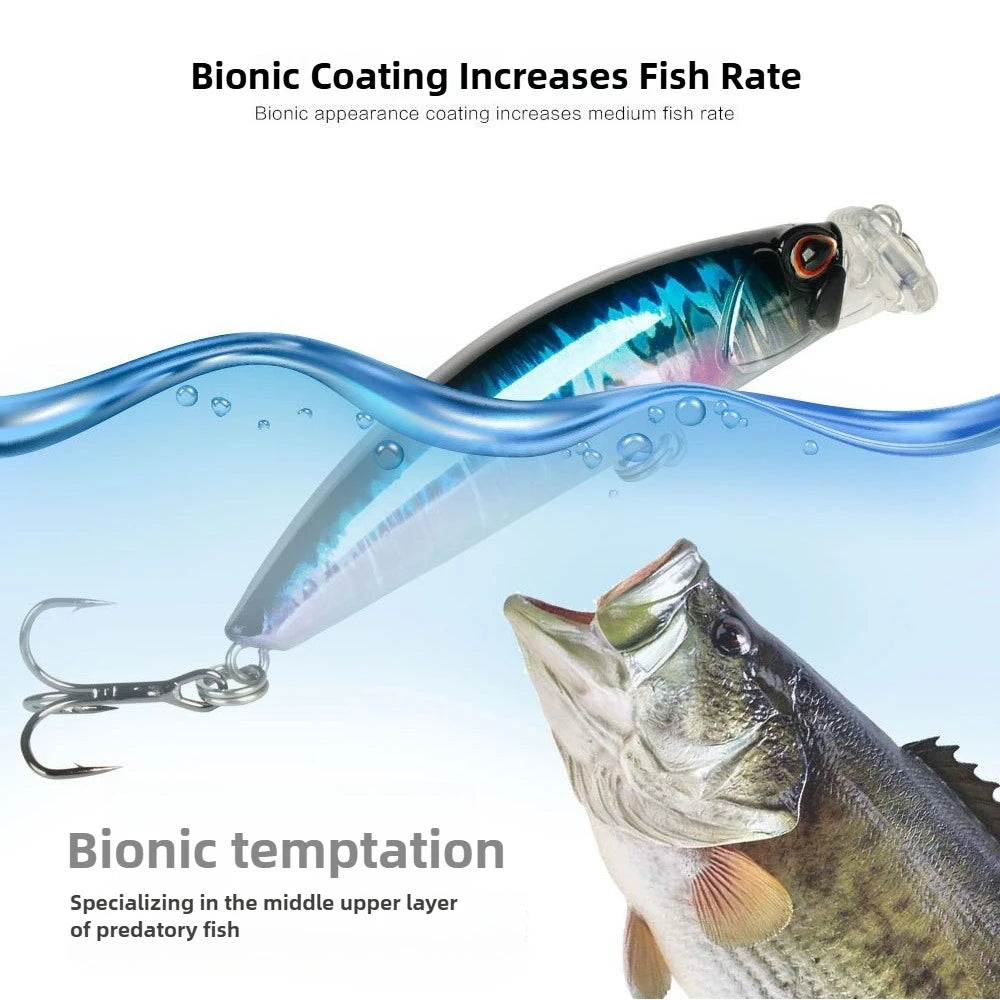 TSUYOKI Fishing Lures 2025 75mm 10g Diving 0-25cm Jerkbaits Lure Floating Duo Terrif Dc-7 Minnow Trout Lure Mackerel Seabass,