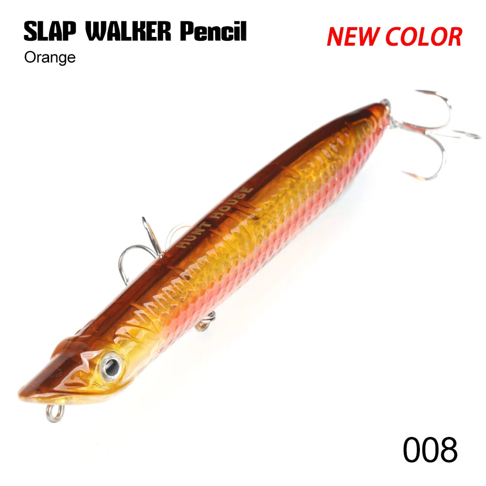 Hunthouse SLAP WALKER Pencil Fishing Lure Floating Surface 110mm 125mm Hard Bait Popper Topwater WTD Saltwater Bass Fish Tackle