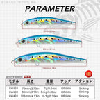 Hunthouse Artist Minnow Fishing Lure 70/80/105mm Sinking Jerkbait Wobblers Hard Lure Fishing Tackle Pesca For Bass Trout LW401