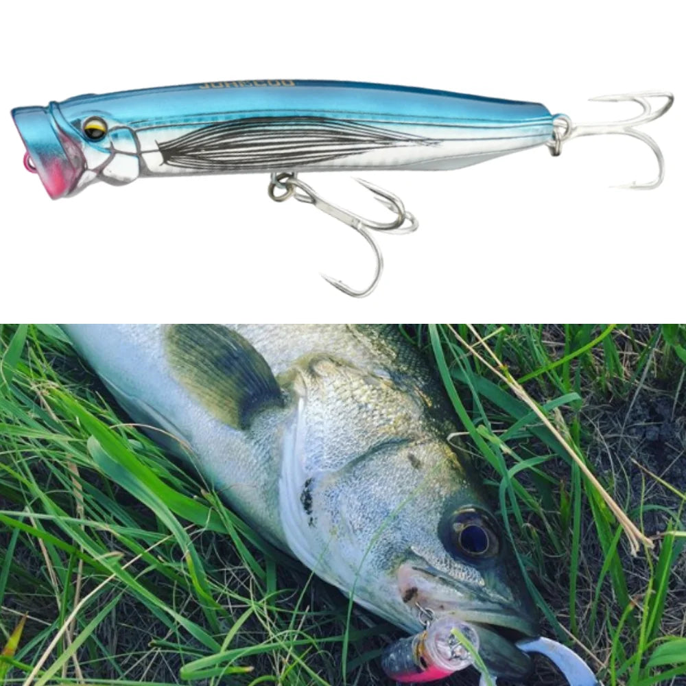 TSUYOKI New Feed Popper Fishing Lure Trolling Surface 120mm 30g Artificial Topwater Wobblers Hard Baits for Largemouth Bass Pike