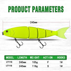 TSUYOKI Balam 245 Swimbait Fishing Lures 105g/118g Sinking Jointed Bait Floating Giant Bait Pesca Lures for Pike Largemouth Bass