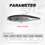 Hunthouse Floating Pencil Fishing Lure 100mm/17.6g Surface Rattle Ball Hard Baits Topwater WTD For Pike Bass Fish Tackle