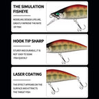 TSUYOKI 50mm 5g Artificial Wobblers Stream Bait Sinking Minnow Fishing Lure for Black Bass Brown Trout Bassday Mononofu 50S Bait