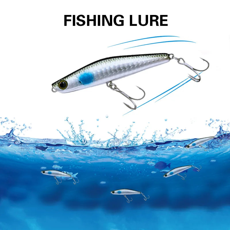 TSUYOKI Sinking Pencil Popper Lure 80mm 18g Japan Fishing Lure Ima Yoichi 80 Stickbait Wobbler for Barracuda SeaBass Bluefish