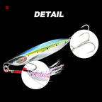 Hunthouse Metal Jig Fishing Lure Spoon Slow Sinking Hard Bait 65mm 20g jigging Casting For Saltwater Pike Bass Trout Fish Tackle