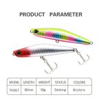 TSUYOKI Sinking Pencil Popper Lure 80mm 18g Japan Fishing Lure Ima Yoichi 80 Stickbait Wobbler for Barracuda SeaBass Bluefish