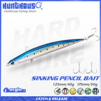 Hunthouse Sinking Pencil Fish Lure 125mm 40g 175mm 50g Saltwater Long Cast Hard Bait Wobbler for Sea Bass Pike Fishing Tackle