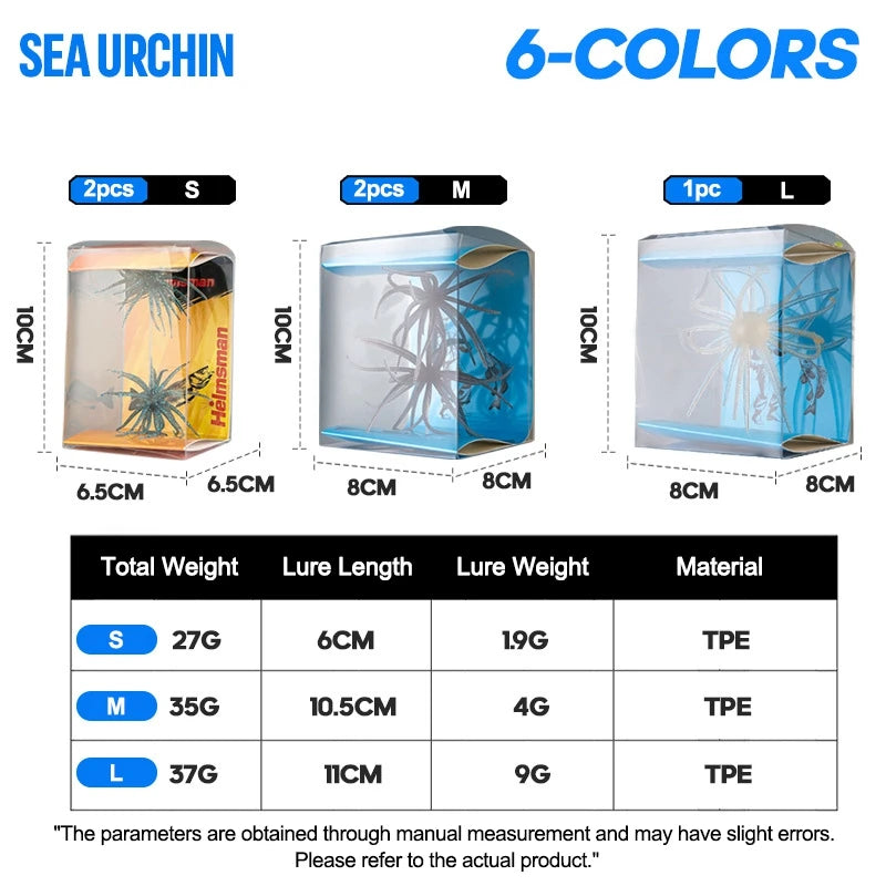 1/2pcs Sea Urchin Fishing Lure Silicone Urchin Soft Bait for Bream Sea Bass Mandarin Tilapia Topmouth Culter Lures Swimbaits
