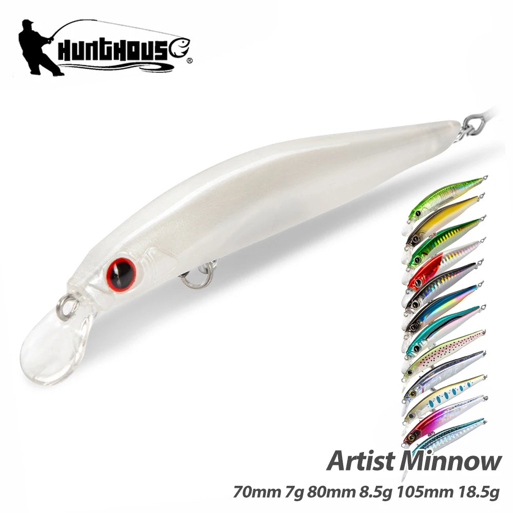 Hunthouse Artist Tiny Wobbers Fishing Lures 2020 Trout Minnow Twitch Minnows Swimbait Hard Bait Japan Mustad Bionic Fish Tackle