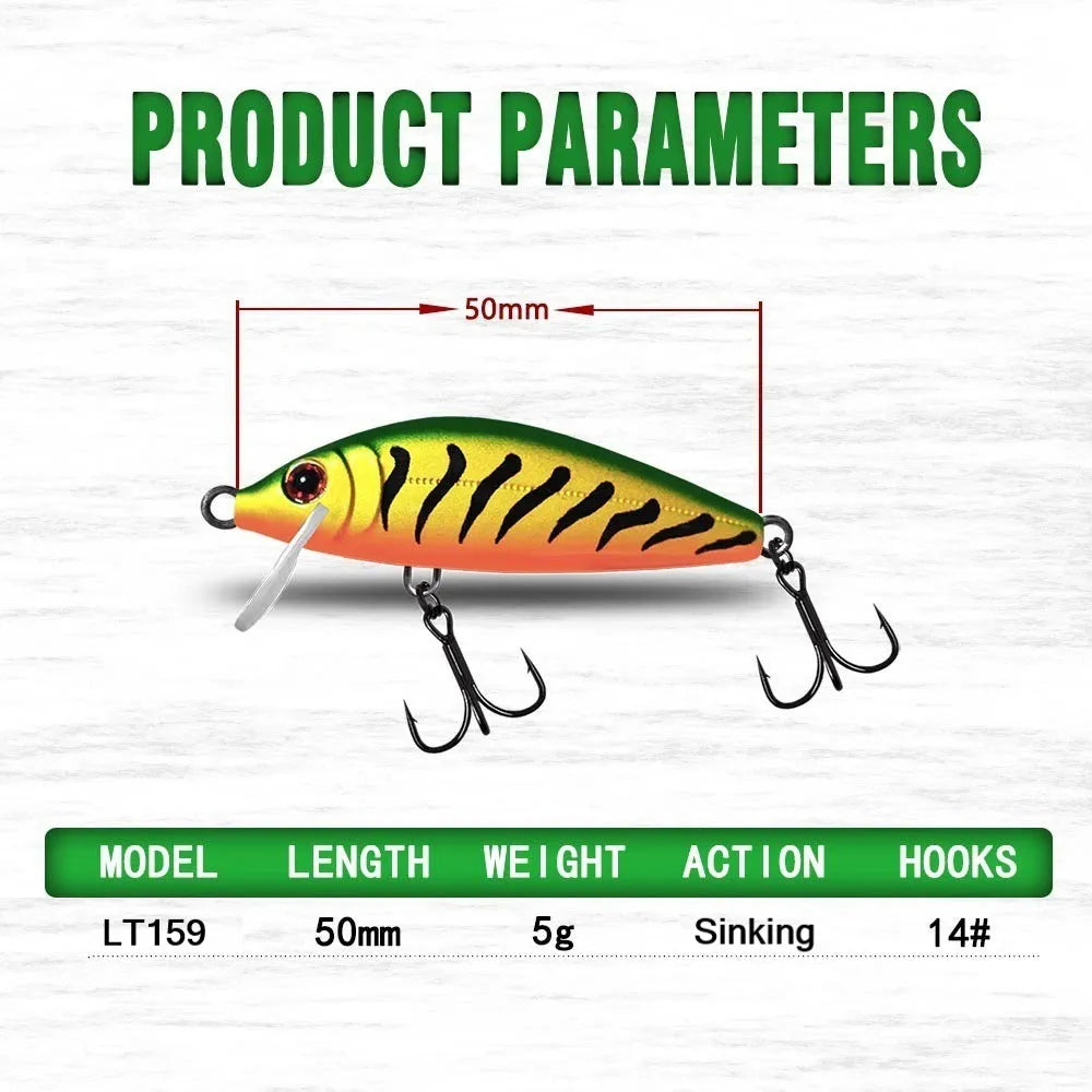 TSUYOKI Jerkbait Wobbler Stream Bait 5cm 5g Sinking Minnow Lure for Fishing Perch Brown Trout Countdown Elite CDE50 Pesca Tackle