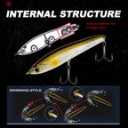 Hunthouse Topwater Floating Red Devil 75 Pencil Fishing Lure Hard Bait 75mm6g Surface Stickbait Bass Pike Artificial Fish Tackle