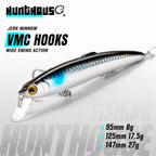 Hunthouse Minnow Fishing Lure 90/125/147mm Floating Hard Baits Wobbler Jerkbait Artificial Fishing Tackle For Seabass Pike LW131