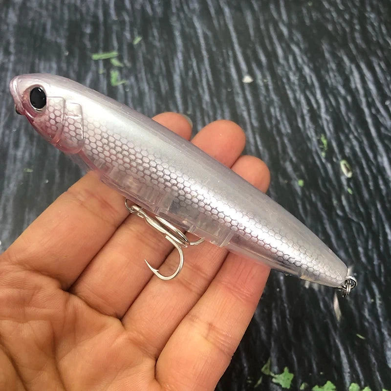 TSUYOKI 3DR Pencil Topwater Lure 100mm 17g Walk The Dog Surface Bait Reflective Flash StickBait For Seabass Yo-zuri Fishing 2024