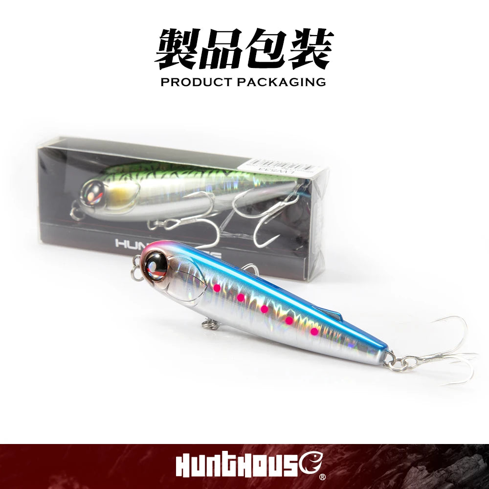 Hunthouse Floating Pencil Fishing Lure 95mm 18g Topwater Surface Wobbler Hard Bait For Seabass Saltwater Perch Tackle