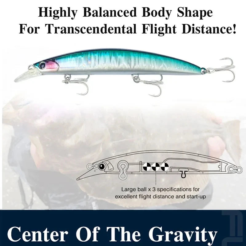 TSUYOKI Jerkbait 130mm 23g Floating Wobbler Long Casting Minnow For Seabass Perch Carp Pike Ima Gyodo 130 MD Floating Lure