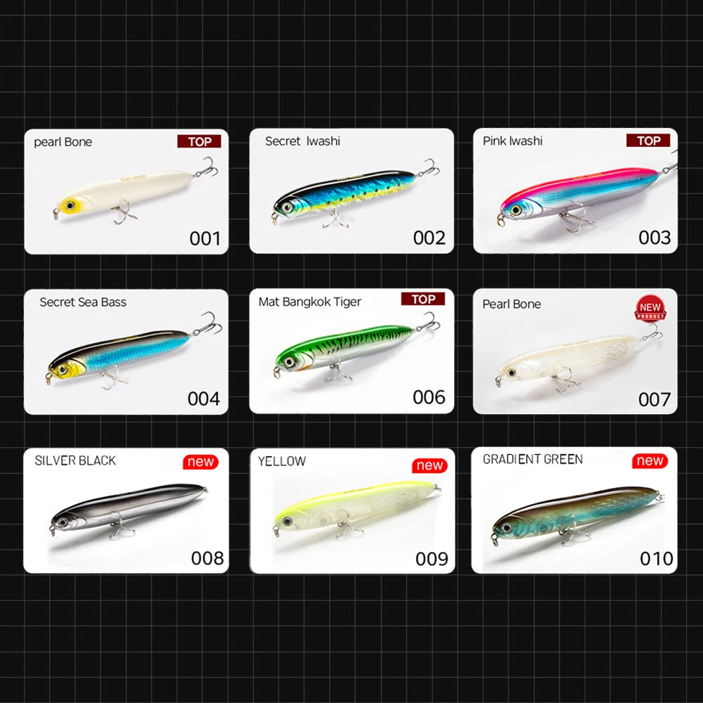 Hunthouse Long Casting Surface Pencil Fishing Lures 140mm 29g Floating Walk The Dog Hard Bait For Seabass Top Water Tackle