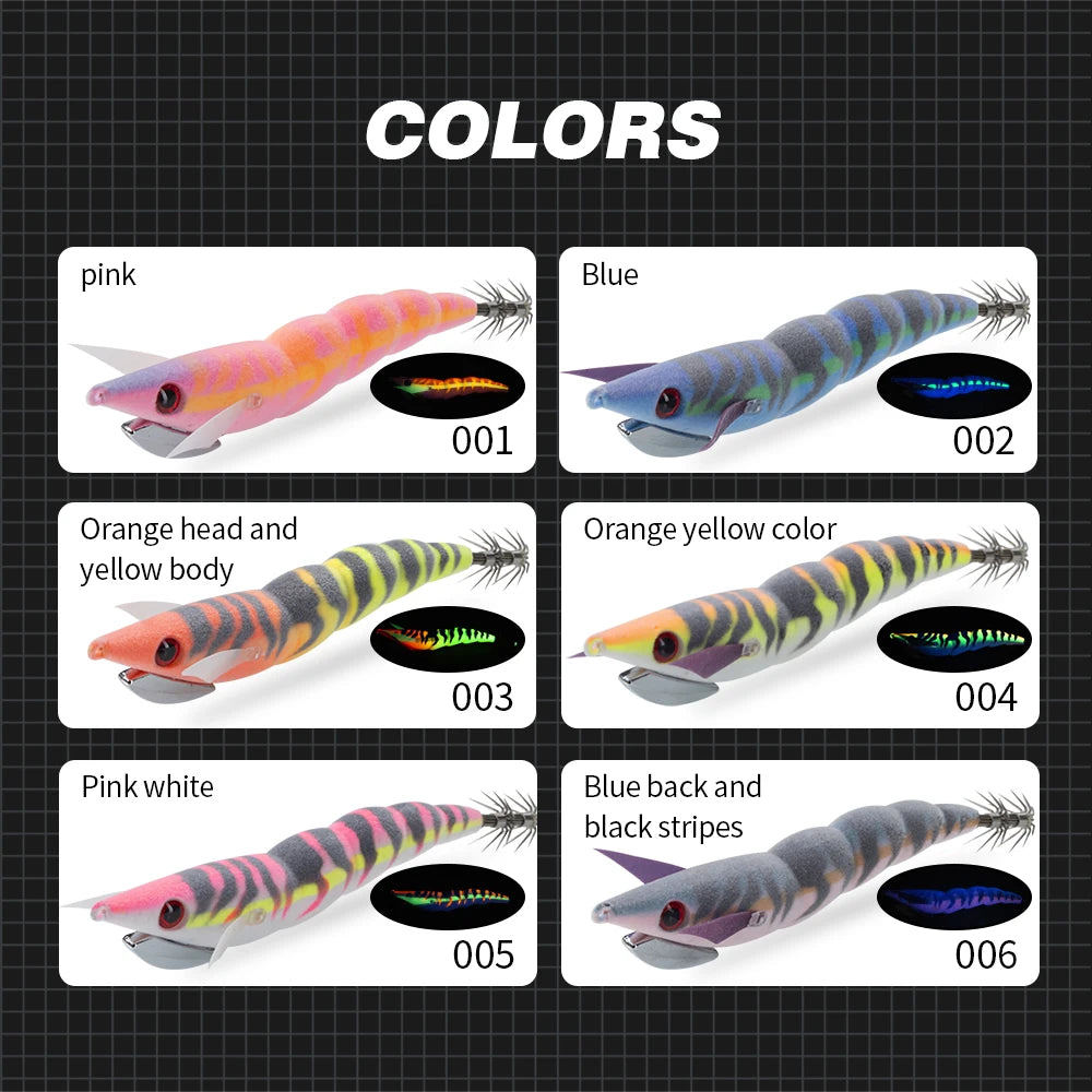 Hunthouse Squid Jigging Fishing Lure 110mm 22g Egi Pencil Sinking Hard Bait Luminous Saltwater Octopus Cuttlefish Fish Tackle