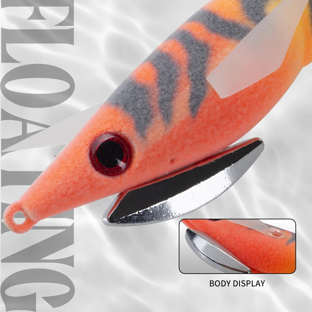 Hunthouse Squid Jigging Fishing Lure 110mm 22g Egi Pencil Sinking Hard Bait Luminous Saltwater Octopus Cuttlefish Fish Tackle