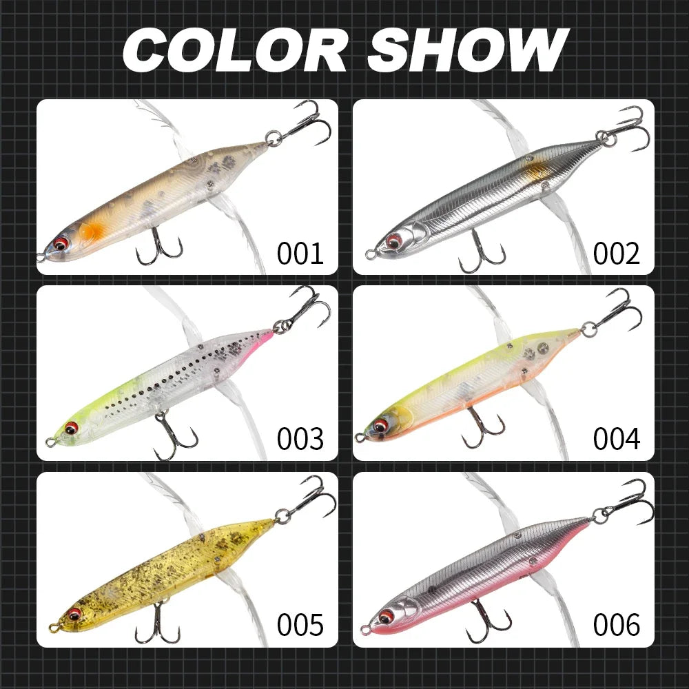 Hunthouse New Dragonfly Crawler Pencil Fishing Lure 80mm 6.5g Surface Popper Floating Topwater Stickbait  Superficial Buzzbait