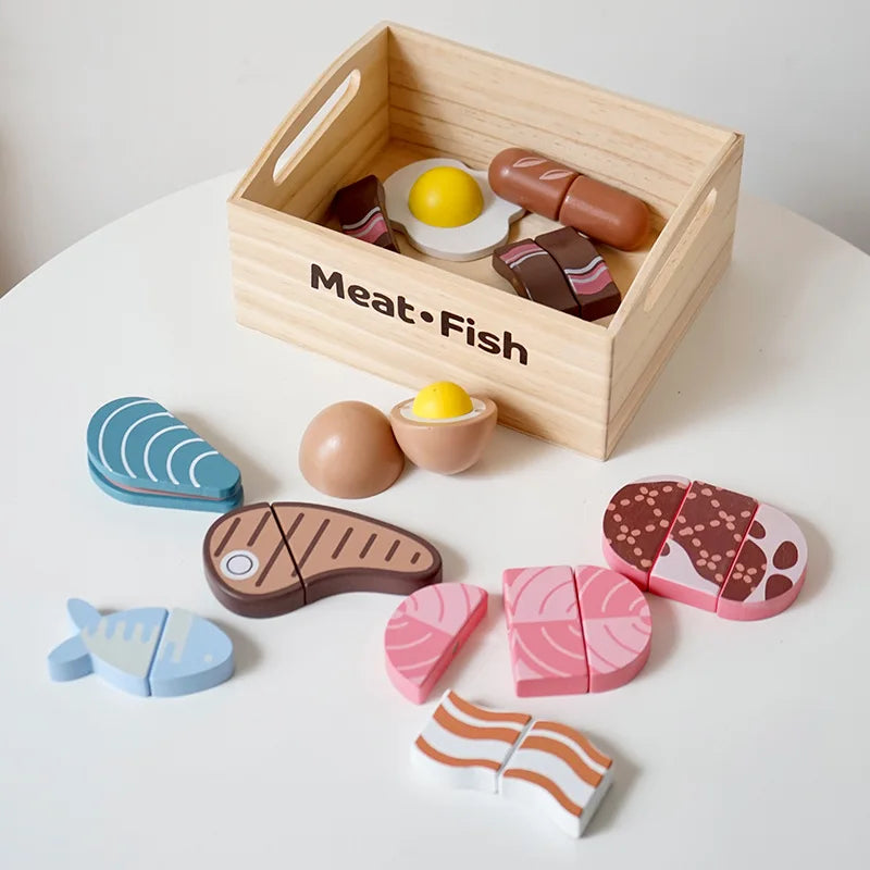 Product photo of Wooden Produce Playset, the best Toy Kitchens gift idea for sale on Glenmore, a store where you can find the perfect Toy for your home, hobbies, video games, or gifting—all in one place, curated for you.