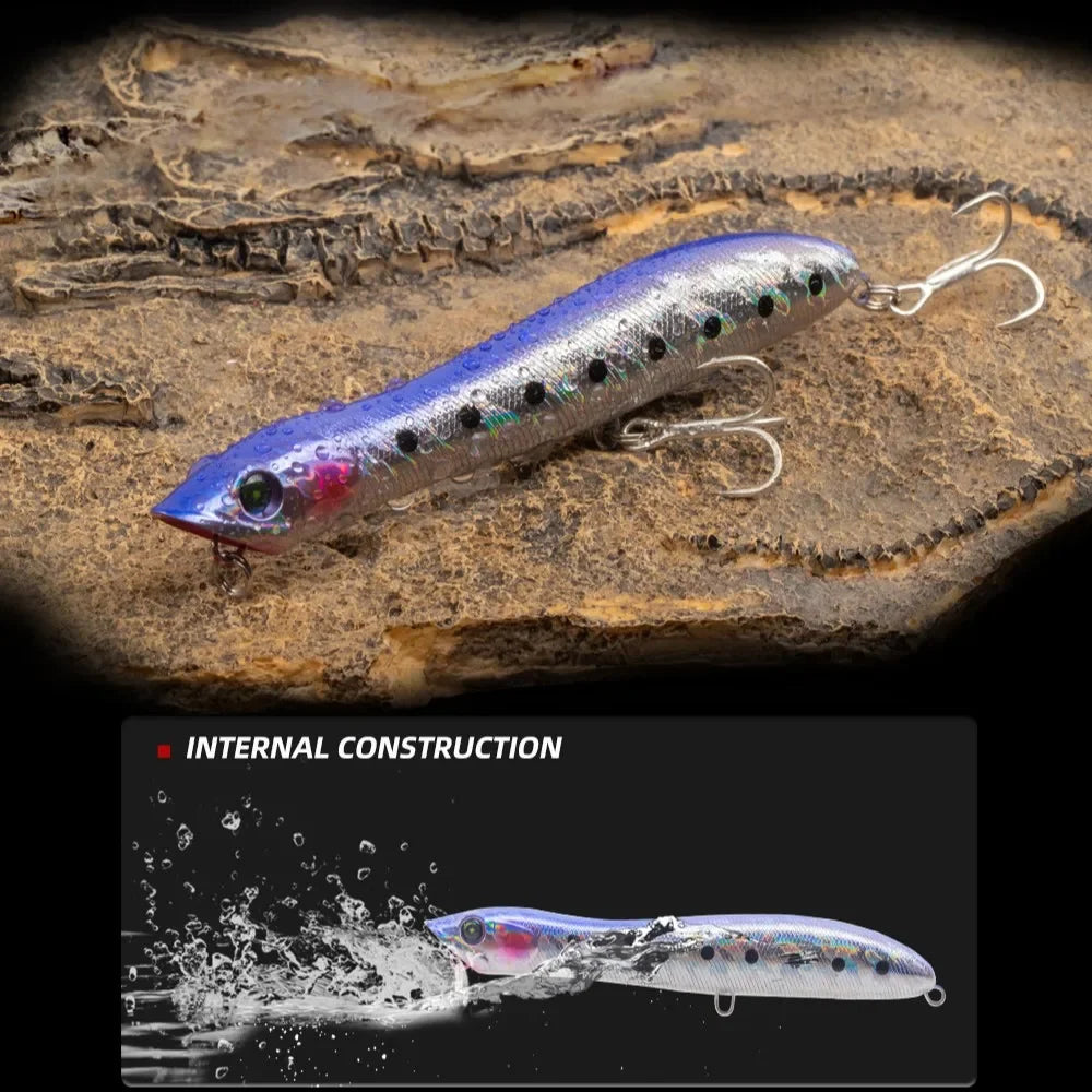 TSUYOKI WTD Fishing Lure 85mm 6g Popper Lure Topwater Patchinco 85 Snakehead Wobbler Fishing Seabass,Skipjack Tuna Mackerel