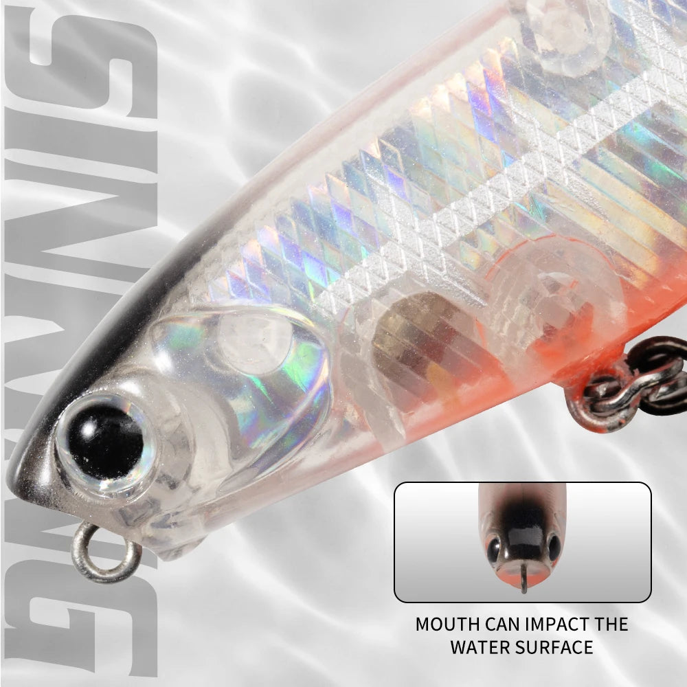 Hunthouse Popper DILEMMA Pencil Floating Fishing Lure 60mm 4.1g Hard Bait Topwater Surface Saltwater Pike Bass Fish Tackle