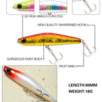 TSUYOKI Sinking Pencil Popper Lure 80mm 18g Japan Fishing Lure Ima Yoichi 80 Stickbait Wobbler for Barracuda SeaBass Bluefish