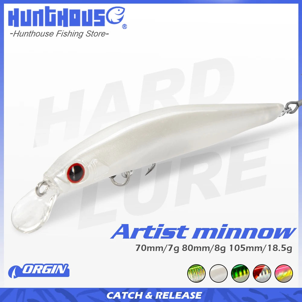 Hunthouse Trout Fishing Lure Sinking Jerkbait 70/80/105mm 7/8.5/18.5g Artist Minnow Sea Fishing Bait Twitch Hard Lure For Bass