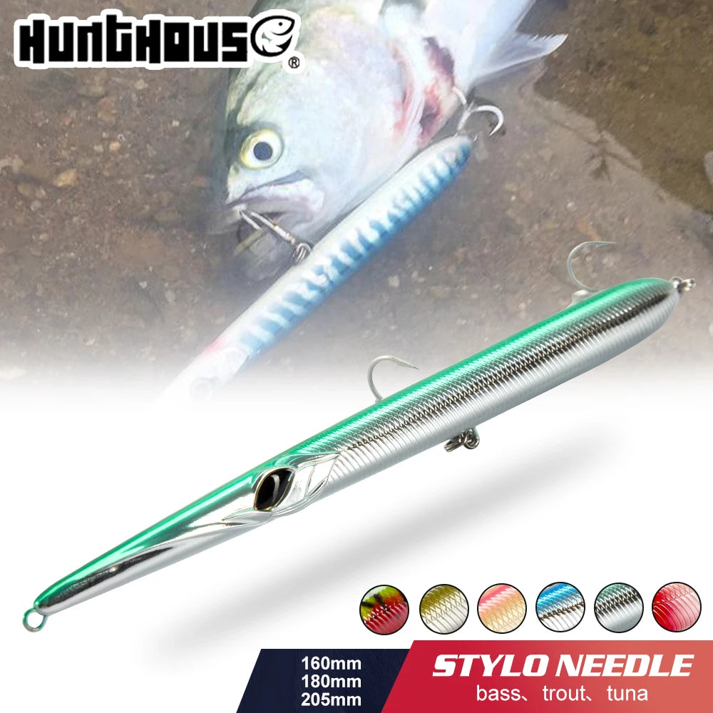Hunthouse Needle Fishing Lure Long Casting Pencil Stickbait 18/24/31/36g Floating&Sinking For Pike Garfish Tackle Pesca