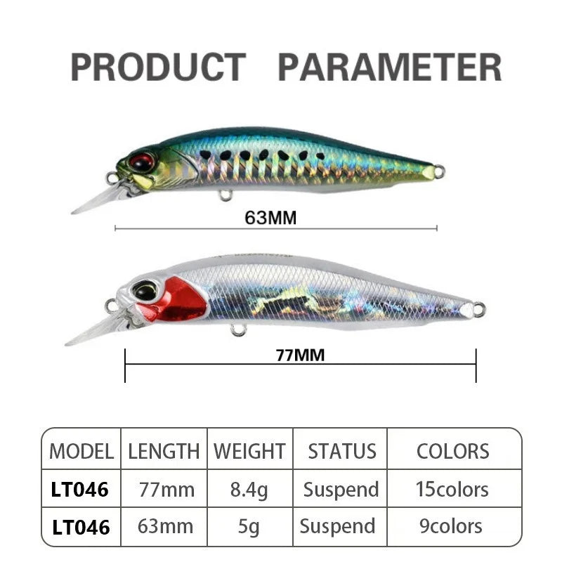 TSUYOKI Minnow 6.3cm 5g Suspending Jerkbait Stream Lures Artificial Baits for Bass Trout Duo Realis Rozante 63SP Fishing Tackle