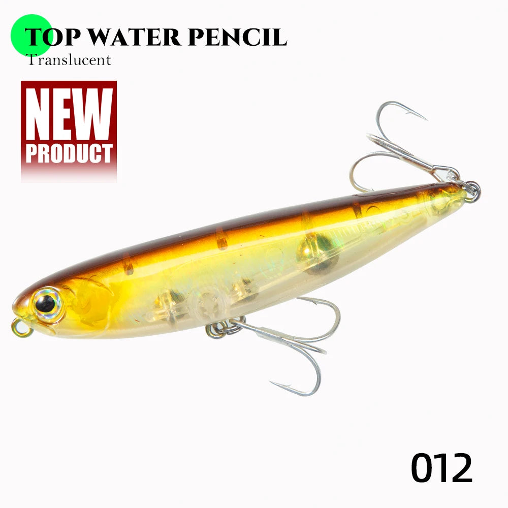 Hunthouse GHOST SNAKE Topwater Pencil Fishing Lure 60/90/100mm 6.4/12.4/18.8g Surface Floating Bait Lure For Seabass LW536
