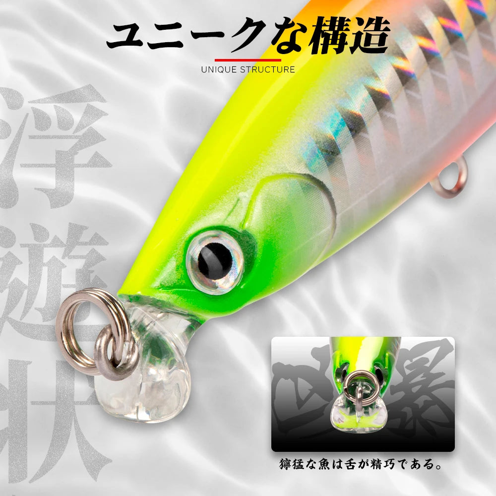 Hunthouse Fishing Shallow IBORN Minnow Lure Floating 78mm/98mm/118mm 8.5g/13g/19g Wobbler Surface Saltwater For Seabass Tackle