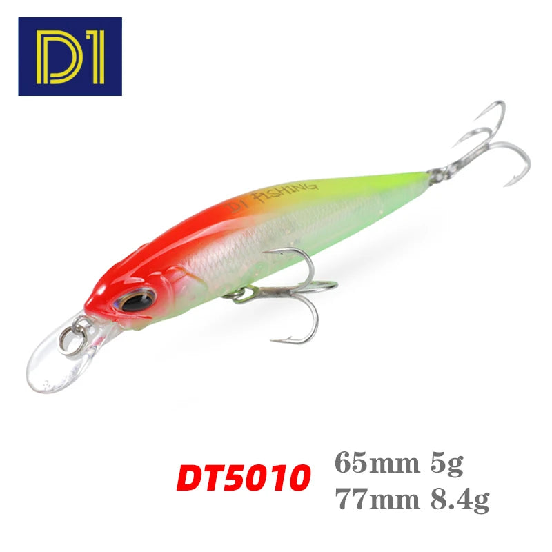 D1 Minnow Fishing Lure 77mm 8.4g Suspending Freshwater Jerkbait Artificial Hard Wobblers For Pike Bass Fishing Tackle DT5010