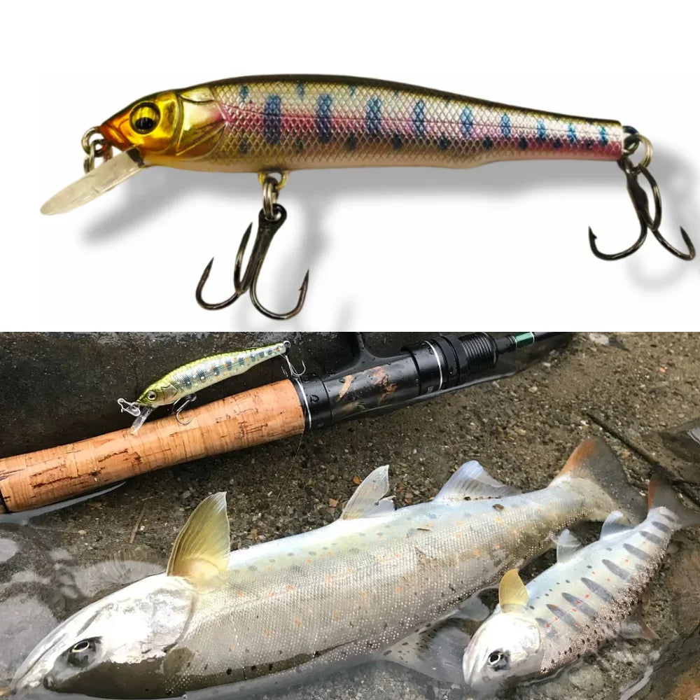 TSUYOKI Minnow Fishing Lure Wobbler for Freshwater Trout Artificial Bait Pike Carp Swimbait Jackall GH 70 Flatside jerkbaits