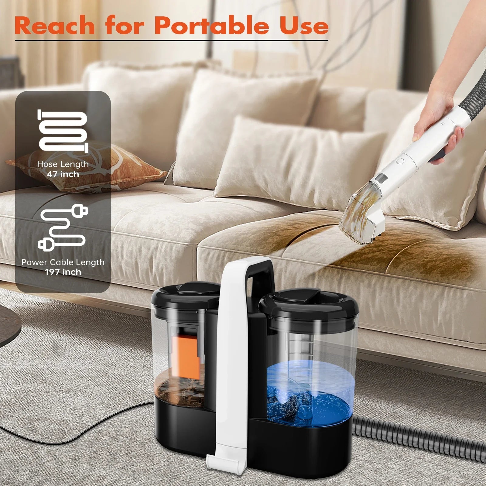 Product photo of Handheld Spot Cleaner, the best Portable Carpet Shampooers gift idea for sale on Glenmore, a store where you can find the perfect Electronics for your home, hobbies, video games, or gifting—all in one place, curated for you.