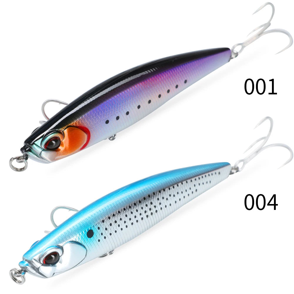 Hunthouse 2PCS Shore Glide Sinking Pencil Fishing Lure 108mm 27.5g Stickbait WTD Hard Bait Fish Tackle For Bass Snakehead LW549
