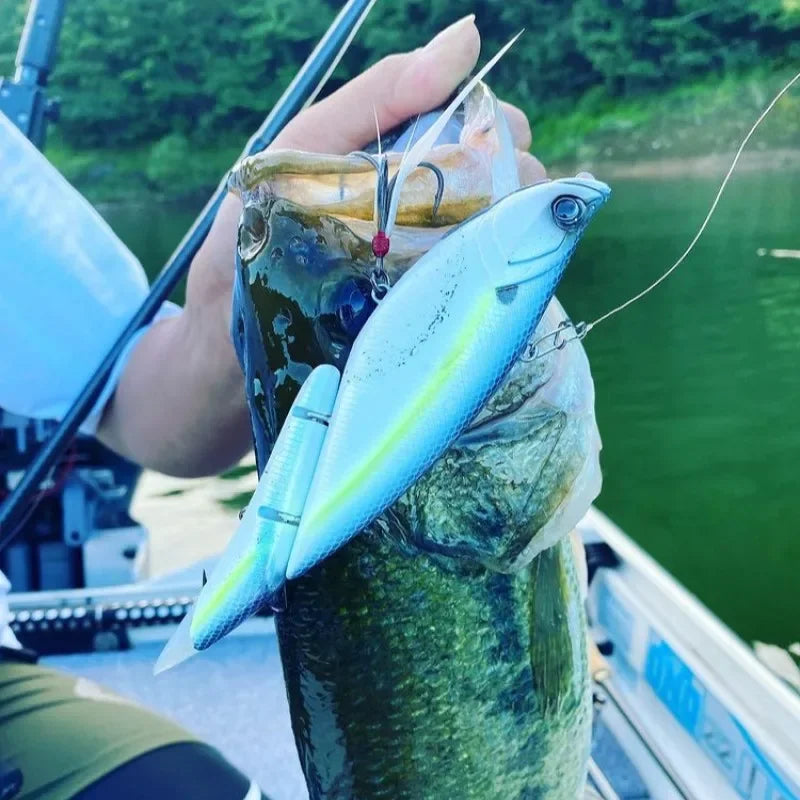 TSUYOKI Swimbait Jointed Lure, Freshwater, Floating Wobbler, Two Tails, Big Giant Fishing Lure, DaVinci 190, 55g, 190mm