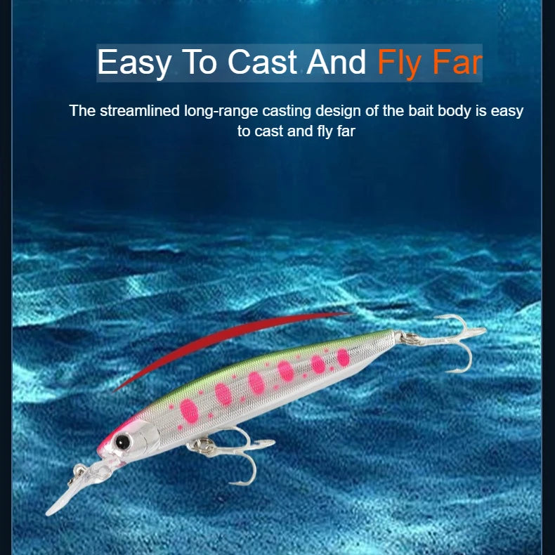 TSUYOKI Jerkbait Wobbler Fishing Lures Cherry Blood Deep Minnow 90mm 10g Artificial Hard Bait Jerk Bass Pike Trout Smith Baits