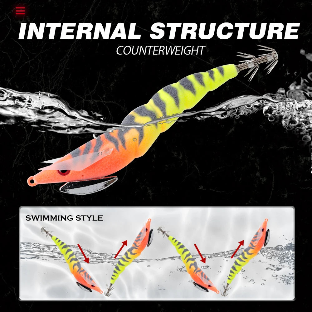 Hunthouse Squid Jigging Fishing Lure 110mm 22g Egi Pencil Sinking Hard Bait Luminous Saltwater Octopus Cuttlefish Fish Tackle