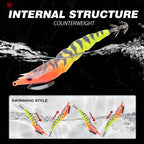 Hunthouse Squid Jigging Fishing Lure 110mm 22g Egi Pencil Sinking Hard Bait Luminous Saltwater Octopus Cuttlefish Fish Tackle